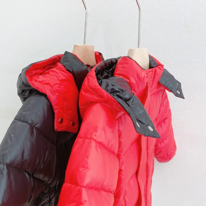 

Children's Mid-Length Down Jacket New Autumn And Winter Hooded Down Jacket Baby Clothes