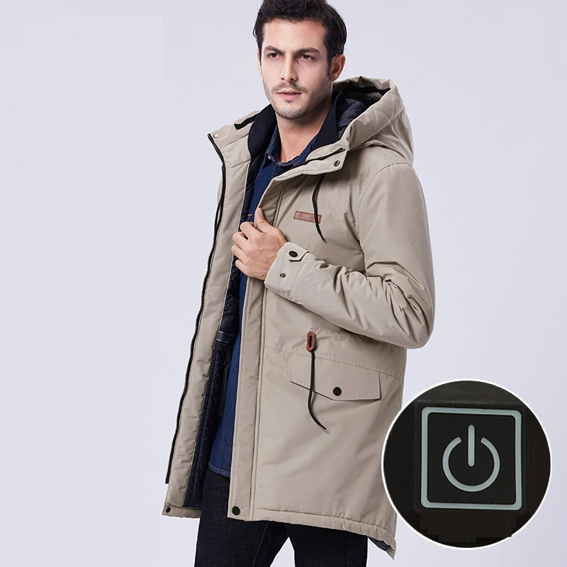 

2019 New Men Winter USB heating Jacket Hiking Camping Fish Ski Outdoor Jacket Windproof Waterproof Male Windbreaker Coat 8XL