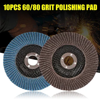 

Spot 10PCS 60/80 Grit Grinder Grinding Wheel 100/115/125mm Blades Flap Angle Discs Hogard