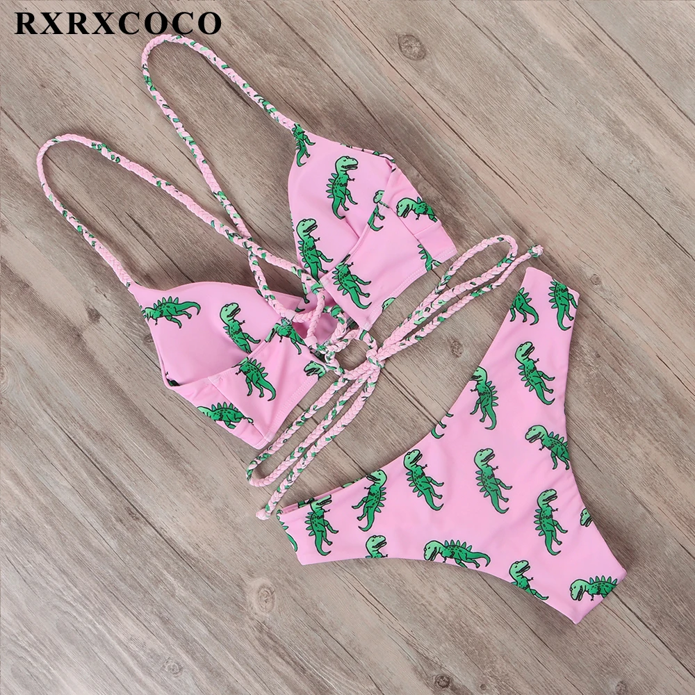 RXRXCOCO, сексуальный краситель, галстук, бикини, горячий купальник, женский купальник, стринги, набор Пуш-ап бикини, бандаж, купальники, бикини, купальник