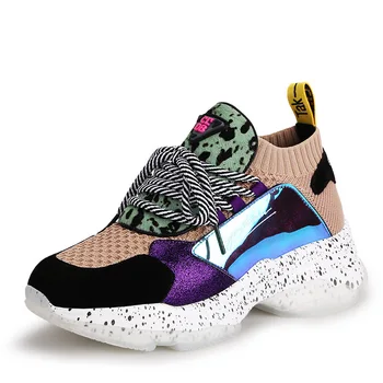 

Breathable women running Fashion soft Bottom Leopard print Mixed outdoor Athletic Ladies comfortable Sneakers Female