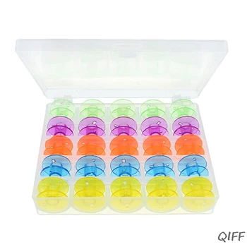 

25Pcs Multicolored Plastic Coil Empty Bobbins Colorful Sewing Machine Spools