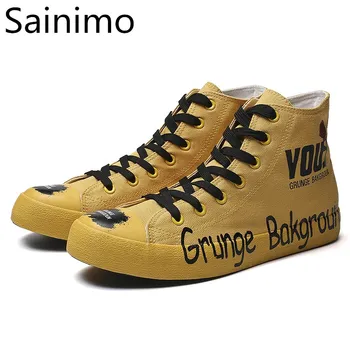 

2019 New Hot Men Shoes High help Breathable Flat Casual Sneakers Fashion Shoes Man Spring Autumn Canvas Shoes Chaussure Homme