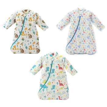 

Baby Sleeping Bag with Detachable Long Sleeves Autumn Winter Warm Soft Cotton Sleepwear Infant Toddler Kids Fashion Printing Sle