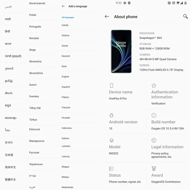 Global Rom Oneplus 8 Pro 5G Smartphone Snapdragon 865 8G RAM 128G ROM 6.78'' 120Hz Screen Android10 30W Charger NFC