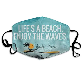 

Mouth Mask Life Beach Print Masks - Breathable Adjustable Windproof Mouth-Muffle, Camping Running for Women and Men