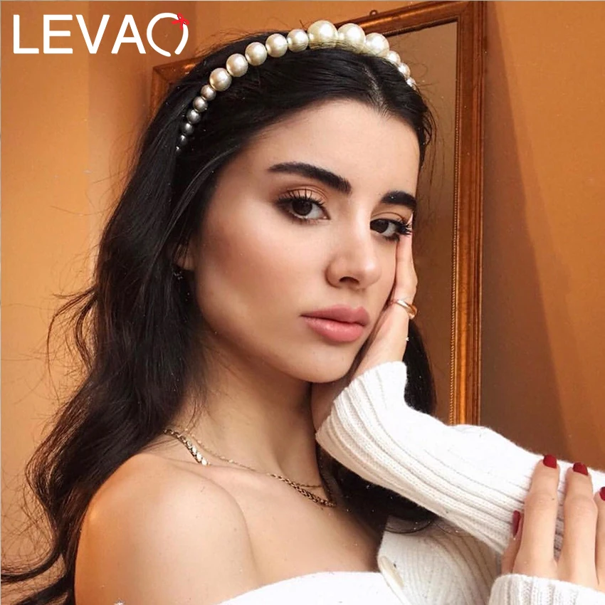 

Levao Full Pearls Beads Headband for Women Elegant Hair Hoop Hairbands Party Stylish Bezel Head Band Girls Hair Accessories