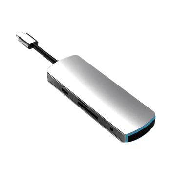 

USB C Hub Adapter, 8 in 1 Hub Adapter with 3 USB 3.0 Ports and SD/TF Card Reader o Jack and PD Fast Charging for Type C Lapt