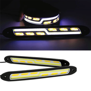 

YOLU 2pcs Bendable LED Car DRL Daytime Running Light Fog Lamp Functions Lamp Square COB Waterproof