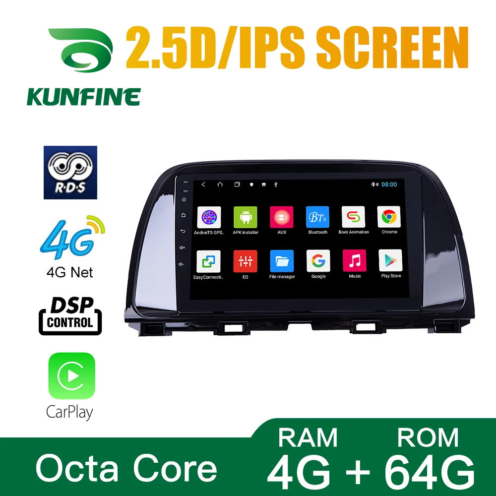 Автомобильный стерео-проигрыватель для Mazda 6 Core-wing 2008-2014 2013-2016 mazda rui Octa Core Android 10 0