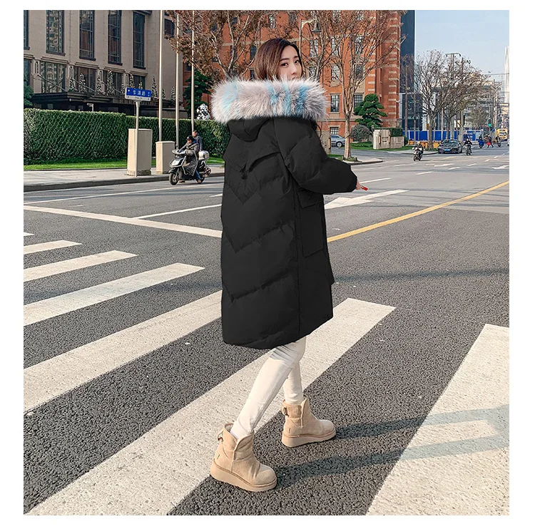 Heydress теплый длинный пуховик модный Свободный утепленный большой меховой воротник зимний женский пуховик с капюшоном пуховик верхняя одежда
