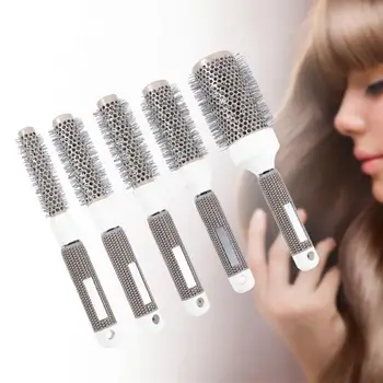 

5 Sizes Professional Salon Barber Hair Dressing Brushes High Temperature Resistant Ceramic Iron Round Comb Hairdresser Supply