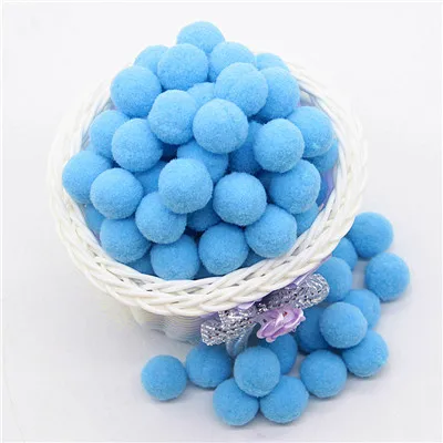 Мини-платье из пышного мягкого Pom Poms помпонами ручной работы для детей игрушки свадебный Декор Сделай Сам швейного Ремесла поставок 8/10/15/20/25/30 мм Pompones - Цвет: 34 lake blue