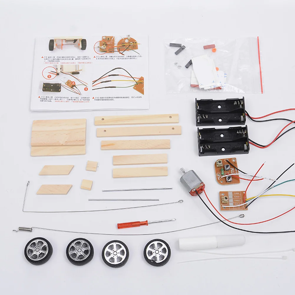 

DIY Assemble Car Kids Physics Science RC Car Set Wooden Vehicle Educational Experiment Model Children Gift Toy Wireless Control