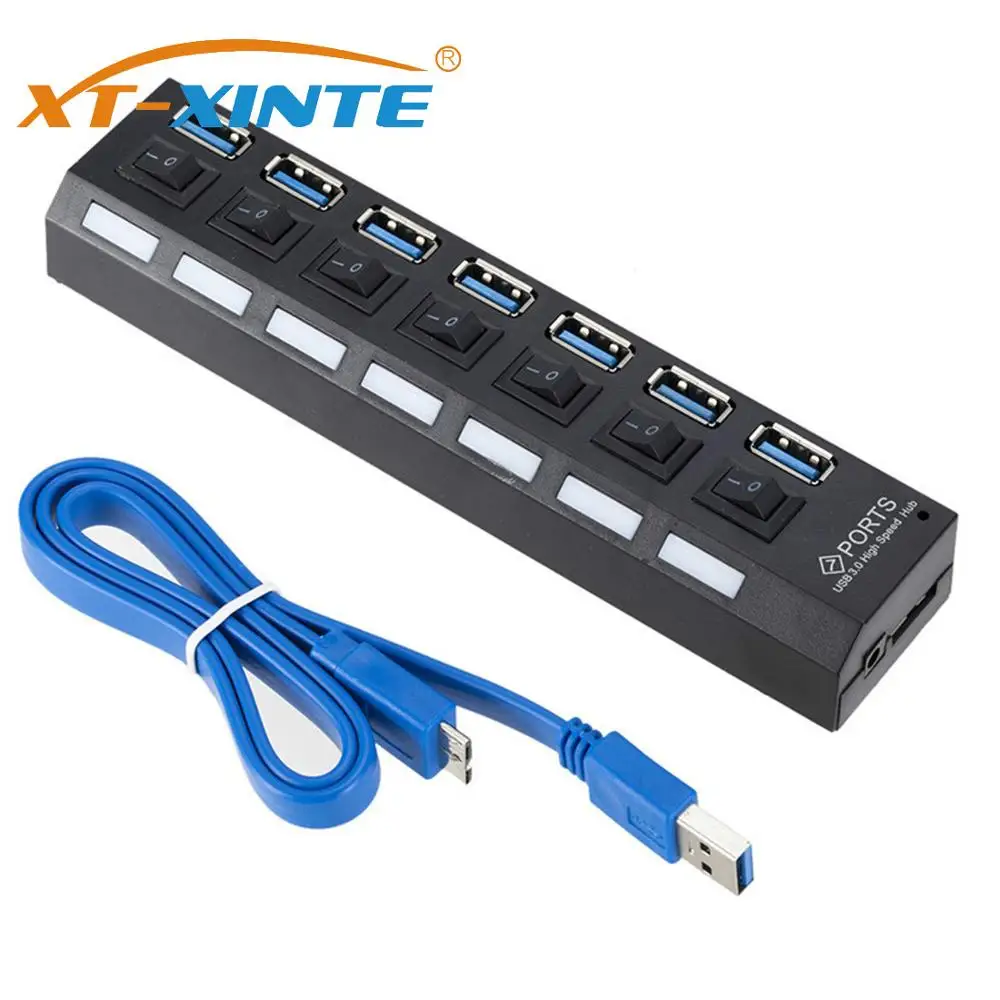 USB разветвитель 3 0 4 / 7 портов с адаптером питания|USB-хабы| |