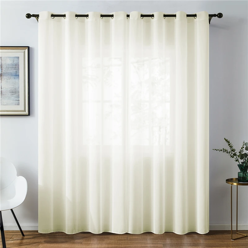 Topfinel Solid Color Sheer Curtains For Living Room Bedroom Chiffon Tulle Window Treatment Drapes For Kitchen Home Decoration