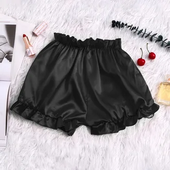 

Sleep Bottoms Women Home Pants Sleep Hot Shorts Silk Satin Sexy Flowers Lace Pajamas Bloomer Underwear Women Shorts Plus Size