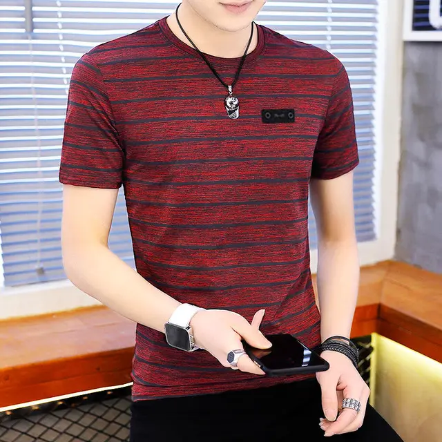 Hollow short sleeved t shirt men's 