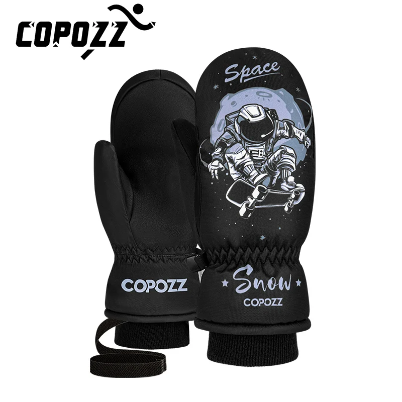 COPOZZ Child Ski Gloves 3M Thinsulate Winter Keep Warm Finger Mittens Cute Cartoon Winter Ultralight Snowboard Gloves Kids