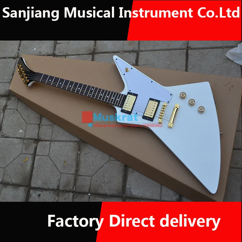 high quality guitar Explore style white color gold hardware electric