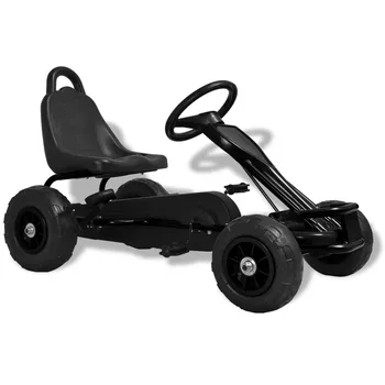 

vidaXL Pedal Go-Kart with Pneumatic Tyres Black 80199