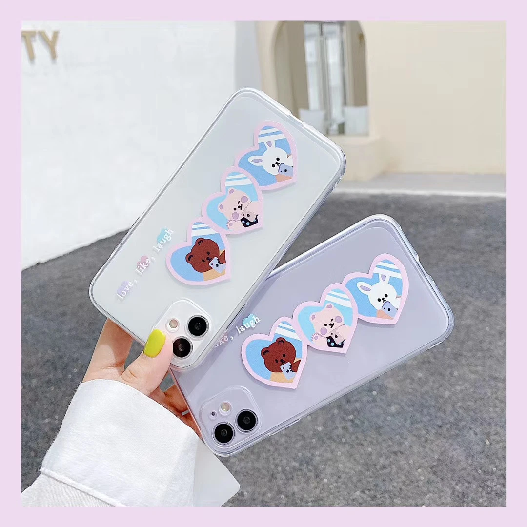 INS Korea Lucu Kartun Foto Lucu Beruang Dan Kelinci Untuk IPhone 11 Pro MAX X MAX Xr X 7 8 Plus Soft TPU Back Cover Kasus Telepon Penutup AliExpress