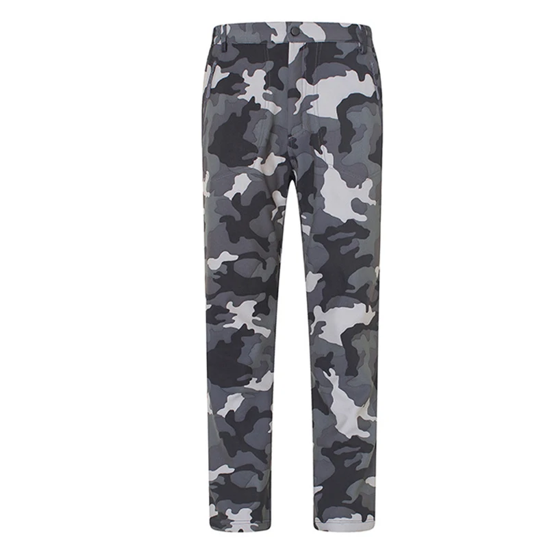 Camouflage Gray Зимние лыжные штаны для сноуборда, Женские ветрозащитные теплые флисовые штаны, водонепроницаемые зимние брюки для кемпинга, походов - Цвет: Camouflage Gray