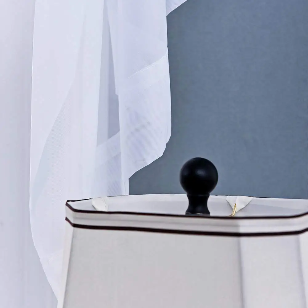 1 панель Вуаль шарф прозрачная занавеска Премиум обработки окон твердая драпировка украшение дома белый подзор для гостиной