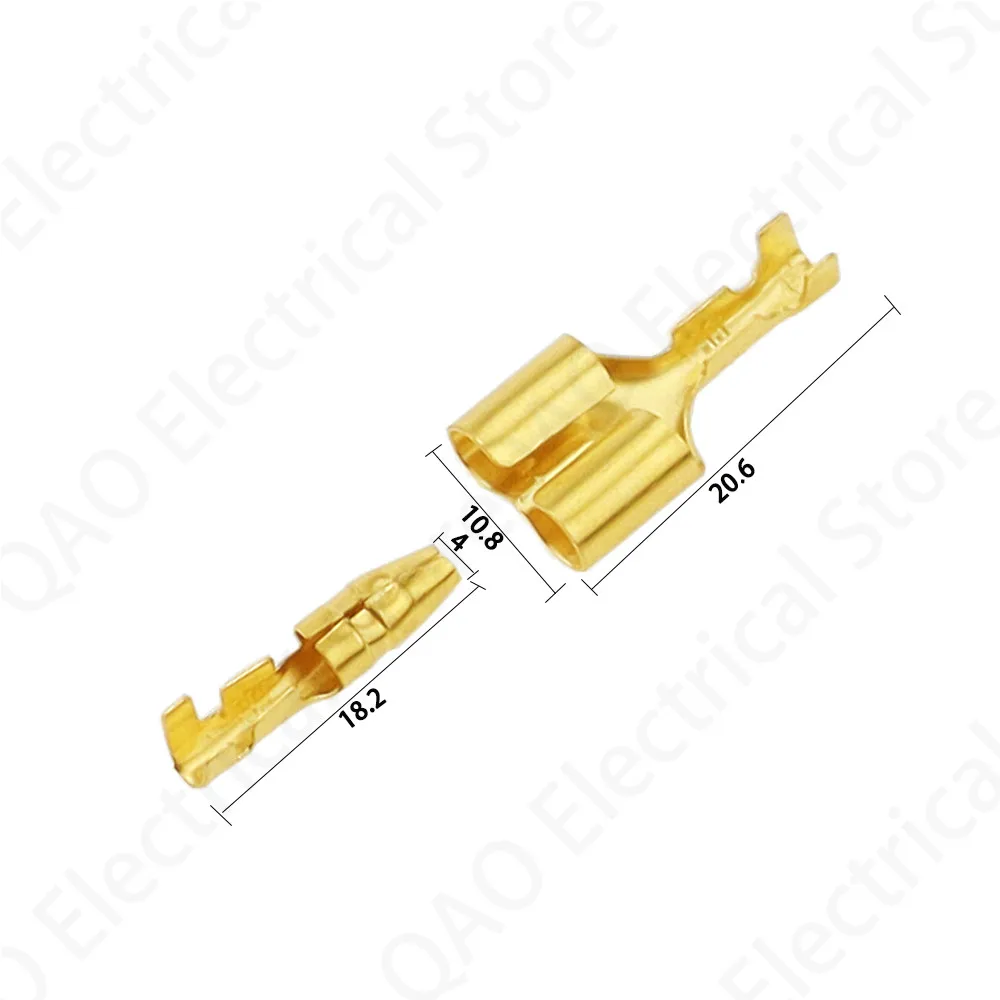 10/20/50sets 4.0 bullet terminal car electrical wire connector diameter 4mm Male + Female 1 : 2 Transparent sheath