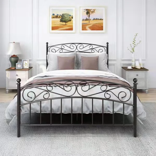 is genoeg Grap Wereldwijd Zwart Frame Bed Medium Size Double Eenvoudig Te Monteren, Bed,  Woninginrichting, Leisure Rest| | - AliExpress