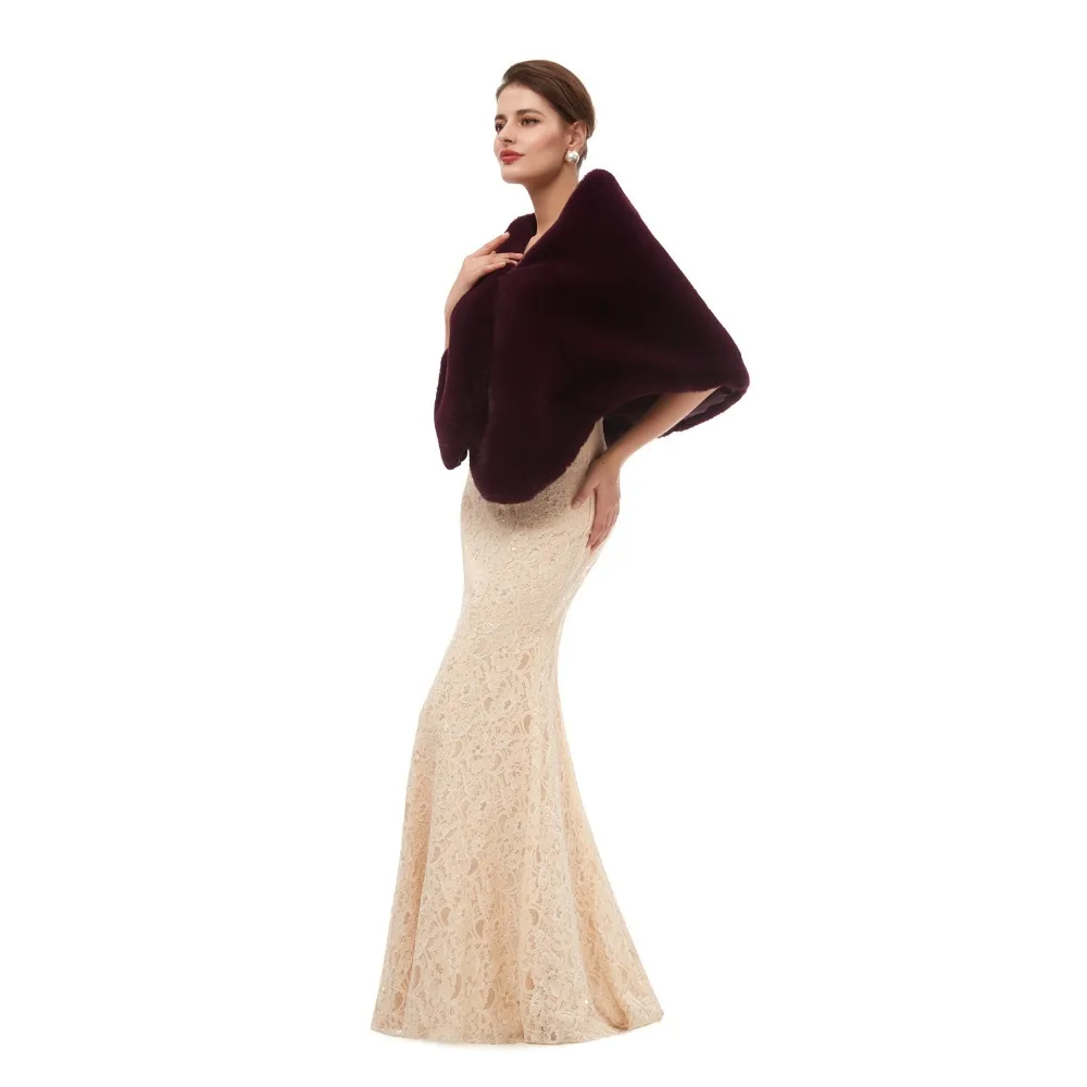 H& S BRIDAL черная зимняя теплая шаль из искусственного меха бордового цвета, 15 цветов, меховая накидка, накидка для свадьбы, вечеринки