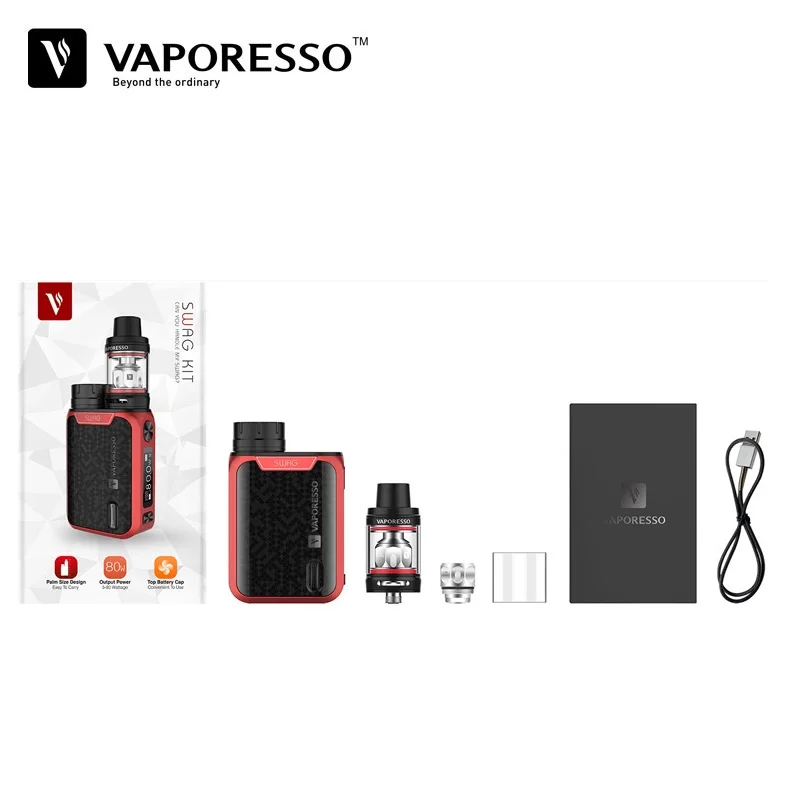 Оригинальная электронная сигарета Vaporesso Swag Kit 80 Вт 18650 коробка мод с 3,5 мл Vape Tank GT катушка испаритель электронная сигарета