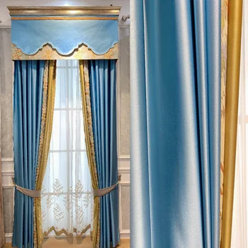 

New European-Style Embroidered Jacquard Cheney Curtains for Living Room Bedroom Luxury Home Decor Bedroom Curtains