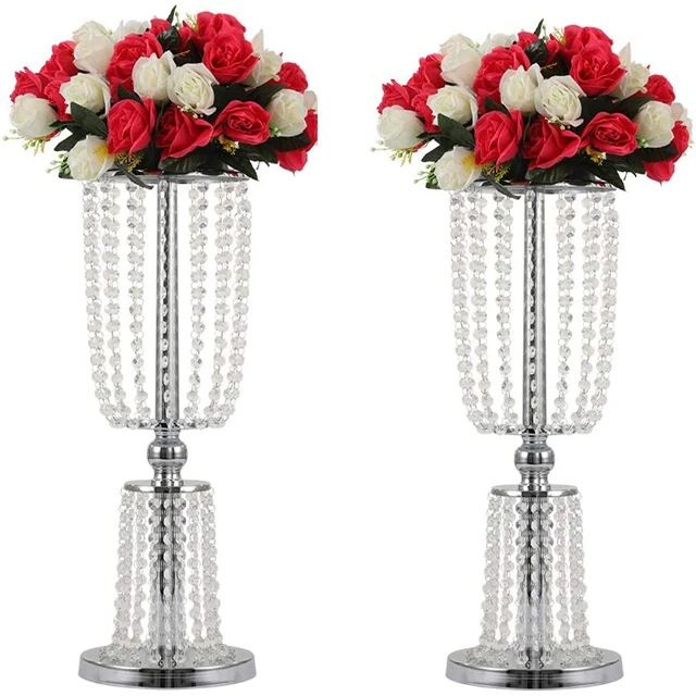 

12pcsAcrylic Crystal Centerpiece Wedding Backdrop Flower vase Candleholder Table Stand Party Decoration Road Lead Frame Wedding