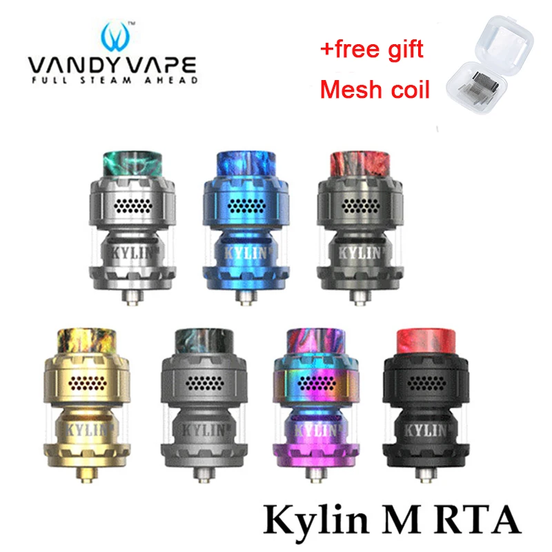  Free Gift  Original Vandy Vape Kylin M RTA Rebuildable Tank Atomizer 3ml/4.5ml Electronic Cigarette