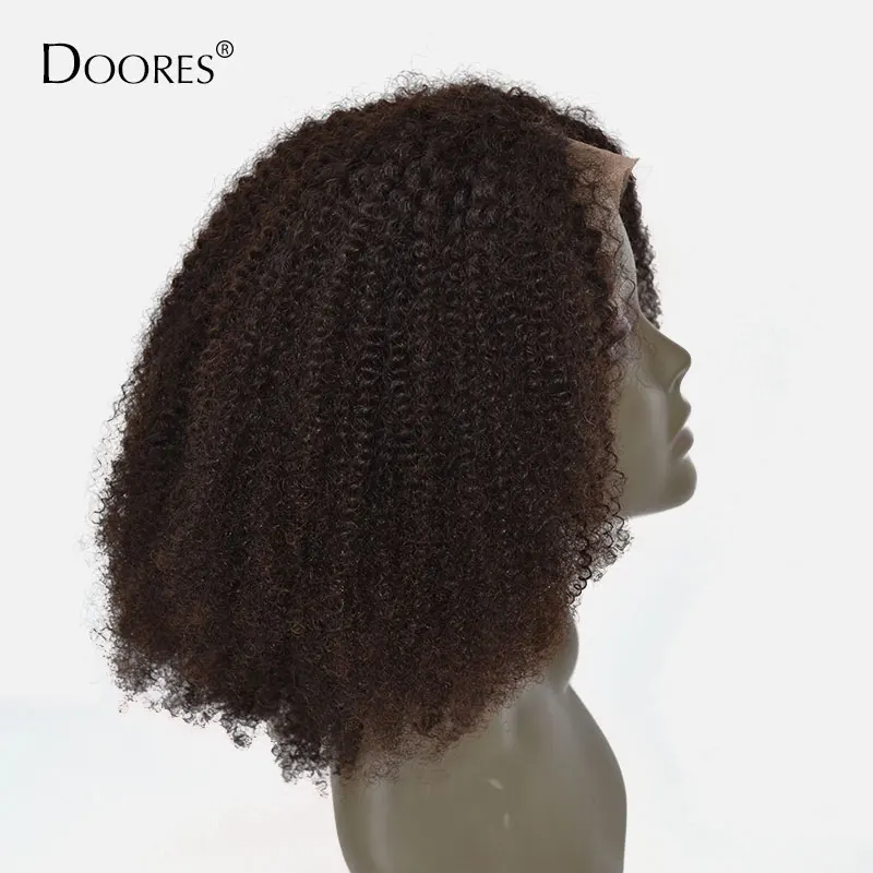 Боб вьющиеся Синтетические волосы на кружеве человеческих волос парики для чернокожих Для женщин Выбеленные узлы афро кудрявый парик с детскими волосами 4x4 индийский парик из волос