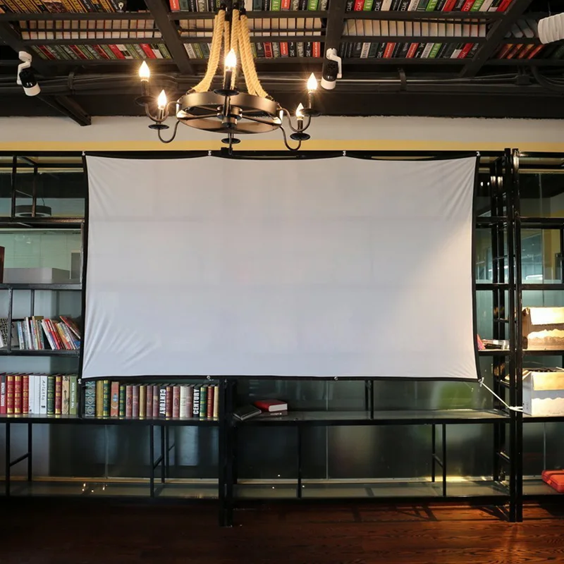 

Projector Screen 72 84 100 120 Inch 16:9 Reflective Fabric Cloth Non-Woven Fabric White Soft Portable For Home Office