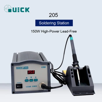 

QUICK 205 150W High-Power Lead-Free Soldering Station Digital Display Thermostat Soldering Pen High-Frequency Rework Station