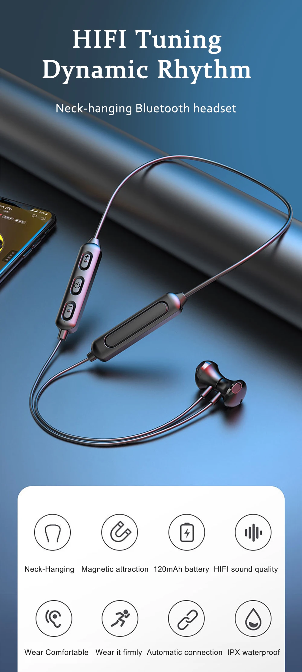 bluetooth 5.0 in-ear fone de ouvido para correr