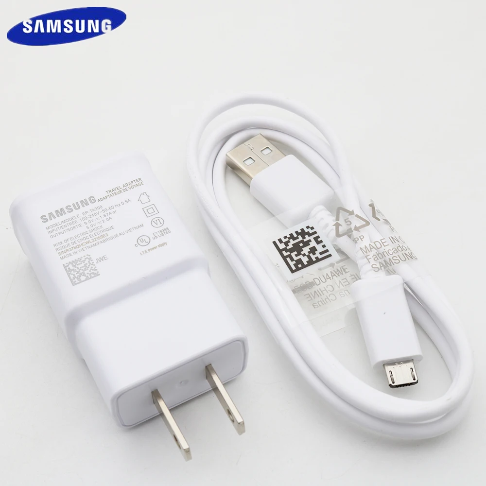 

Samsung Fast USB Charger Original Galaxy S6 S7 edge Plus Travel Adapter Micro USB Cable Quick Note5 4 2 N7100 C9 C7 C5 J7 J5 J3