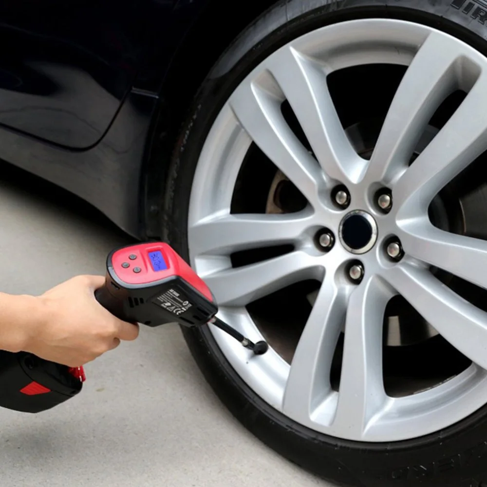 

1 Set Digital LCD Air Compressor Cordless Electric Inflator Car Tire Pump Kit