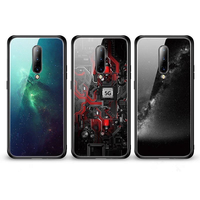 Роскошный чехол из закаленного стекла для OnePlus 7 Pro ТПУ стекло с мягкими краями