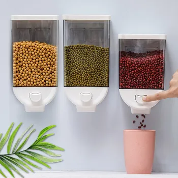 

1000/1500ML Wall-mounted Food Storage Container Plastic Kitchen Noodle Box Multigrain Storage Tank Transparent Sealed Cans