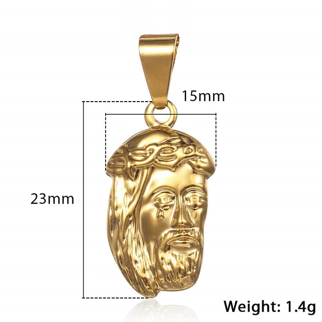 New Gold Color Pendant Necklace for Women Men  Jesus Cross Queen Elizabeth Portrait Charm Fashion Jewelry Accessories GPM01