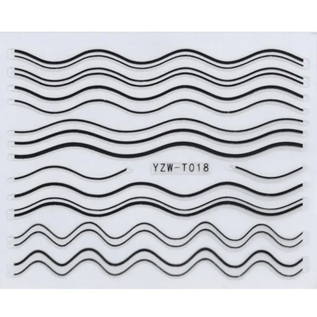 Nail Stickers for Manicure Nail Sticker Sliders For Nails Decal Self-adhesive Nails Figures Transfer Black DIY Accessories YZW-T018 balck