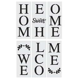 H05B 3Pcs Large PET Templates 5.5'' x14'' Vertical Stencils Hollow-out Letters Design Welcome Stencils for Wall Door Window