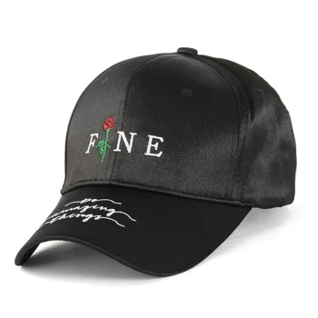 

New Rose "Fine" Pattern Dad Hat Duck Flower summer Embroidery Curved Summer Snapback Baseball Caps Women Men Hat