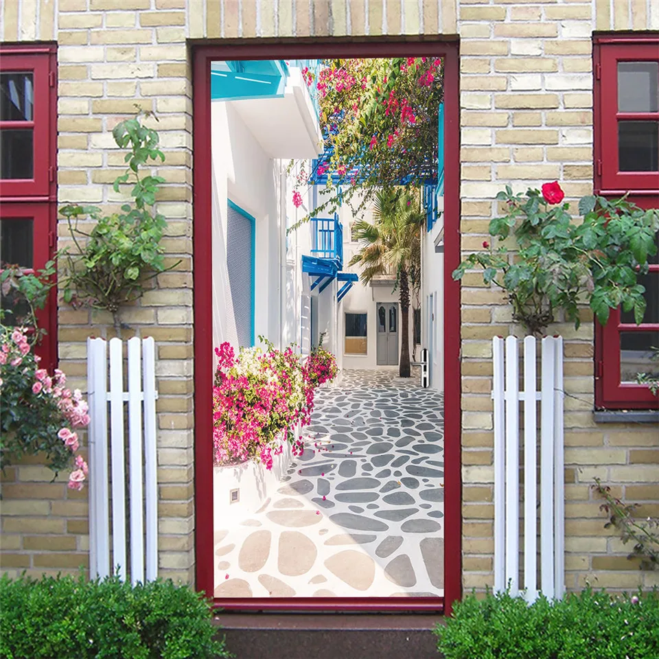 Чернила наклейки s на двери самоклеящиеся водонепроницаемые обои домашний дизайн съемные плакаты ПВХ художественные настенные наклейки Декор стикер - Цвет: DZMT185