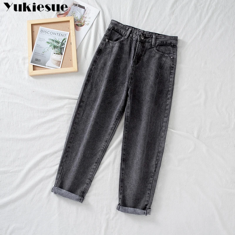 rock revival jeans High Waist Jeans Women Harem Pants Loose Casual Korean Mom Jean Vintage Female Denim Trousers Plus Size Pantalon With Belt New apple bottom jeans Jeans