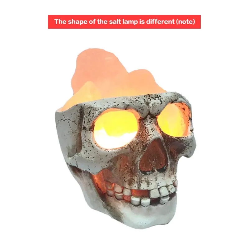 

BRELONG Skull Night Light, Skull Shape Himalayan Salt Lamp, Skull Table Lamp for Halloween Holiday Gift